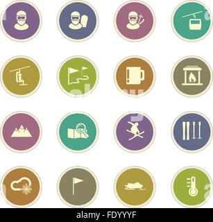 Ski Icons set Stock Vektor