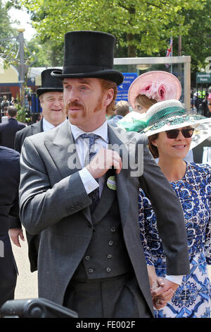 Ascot, Großbritannien, Damian Lewis, Schauspieler und seine Frau Helen McCrory Stockfoto