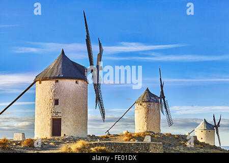 Windmühlen von Consuegra. Don Quijote-Route. Toledo. Kastilien-La Mancha. Spanien Stockfoto