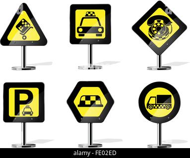 Taxi-Dienstleistungen-Icon-set Stock Vektor