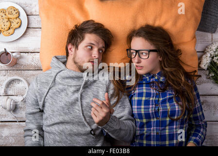 Paar in der Liebe. Studio gedreht. Stockfoto