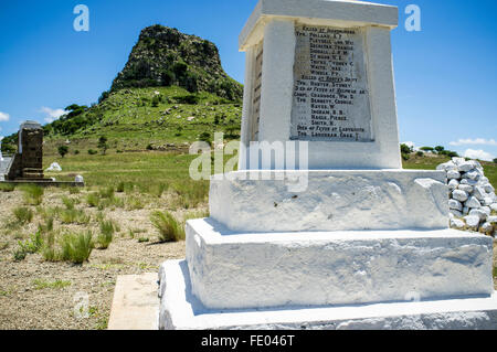 Isandlwana Berg, Schlachtfeld Denkmal Boden, Kwa-Zulu Natal, Südafrika Stockfoto