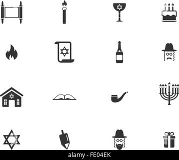 Hanukkah einfach Symbole Stock Vektor