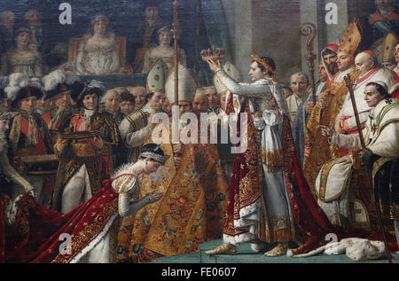 Die Krönung der Napoleon(1769-1821) von Jacques-Louis David (1484-1825) in der Kathedrale von Notre-Dame, 2. Dezember 1804, Paris. Stockfoto