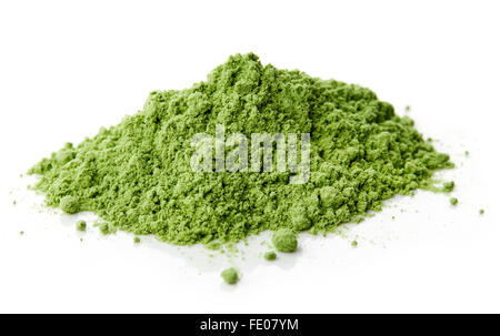 Haufen junger Gerste oder Weizengras detox Superfood, weißer Hintergrund Stockfoto