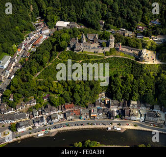 Luftaufnahme, neuer Lift auf der Burg Altena, Hostel Altena, Sauerland, Nordrhein-Westfalen, Deutschland, Europa, Luftbild, Stockfoto