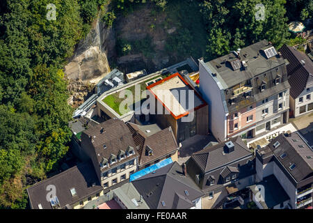 Luftaufnahme, neuer Lift auf der Burg Altena, Hostel Altena, Sauerland, Nordrhein-Westfalen, Deutschland, Europa, Luftbild, Stockfoto