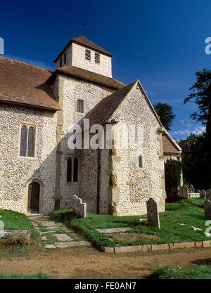 St Mary, Breamore, Hampshire: ein gutes Beispiel für einen englischen Landkirche mit sächsischen Features aus dem 10. Jahrhundert. Stockfoto