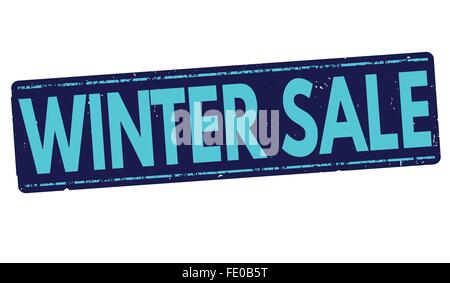 Winter Sale Grunge Stempel auf weißem Hintergrund, Vektor-illustration Stock Vektor