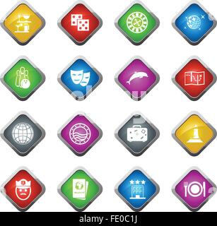 Kreuzfahrt Icons set Stock Vektor