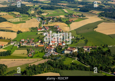 Luftaufnahme, Schloss Aistersheim, sogar Burg aus der Spätrenaissance, Dirisam, Oberösterreich, Austria Europe, Luftbild, Stockfoto