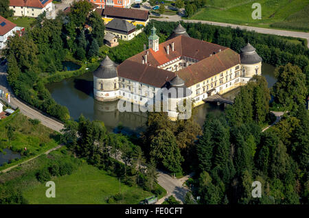 Luftaufnahme, Schloss Aistersheim, sogar Burg aus der Spätrenaissance, Dirisam, Oberösterreich, Austria Europe, Luftbild, Stockfoto