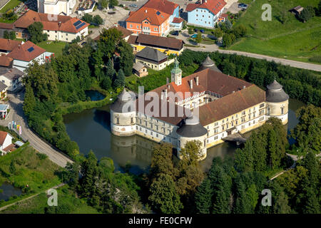 Luftaufnahme, Schloss Aistersheim, sogar Burg aus der Spätrenaissance, Dirisam, Oberösterreich, Austria Europe, Luftbild, Stockfoto