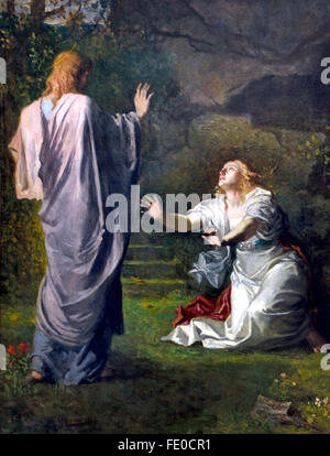 Où la Madeleine Noli mir Tangere 1857 Pierre Puvis de Chavannes 1824-1898 Frankreich Französisch ((Noli me Tangere, was bedeutet, "Berühre mich nicht" oder "nicht auf me'Latin Version der Worte gesprochen, nach Johannes treten 20:17, von Jesus, Mary Magdalene als sie ihn nach seiner Auferstehung erkannte) Stockfoto