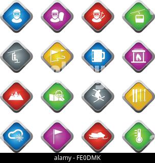 Ski Icons set Stock Vektor