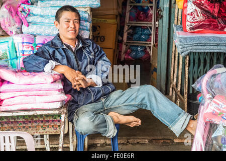 Mae Sai Grenze Stadt Markt Händler Stockfoto