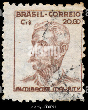 Brasilien - ca. 1946: eine Briefmarke gedruckt in Brasilien zeigt Almirante Maurity Stockfoto