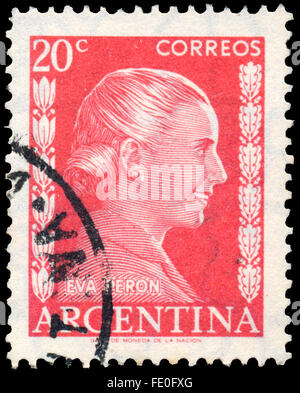 Argentinien - ca. 1952: eine Briefmarke gedruckt in Argentinien zeigt Eva Peron Stockfoto