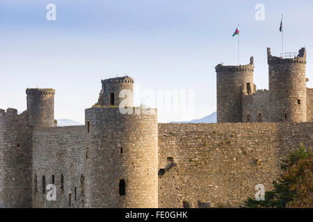 Harlech Castle in Harlech, Gwynedd, Wales, wurde von Edward i. erbaut während seiner Invasion von Wales zwischen 1282 und 1289 Stockfoto