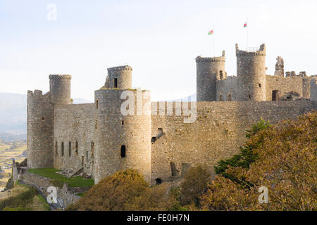 Harlech Castle in Harlech, Gwynedd, Wales, wurde von Edward i. erbaut während seiner Invasion von Wales zwischen 1282 und 1289 Stockfoto