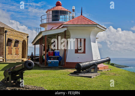 Leuchtturm am Fort King George Tobago West Indies Stockfoto