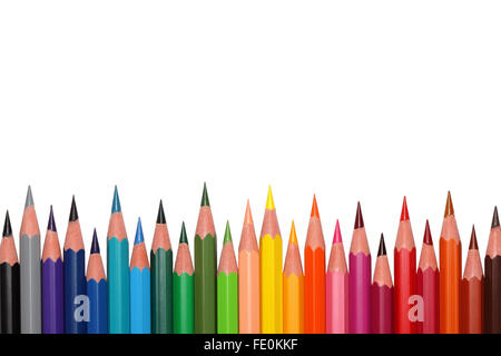 Buntstifte, auf dem weißen Hintergrund isoliert. Stockfoto