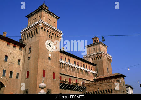 Italien, Emilia Romagna, Ferrara, Schloss Castello Estense Stockfoto