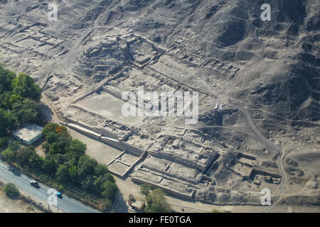 Luftaufnahme des antiken Ruinen in der Nähe von Nazca in Peru. Stockfoto