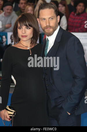 Sep 03, 2015 - London, England, UK - Tom Hardy und Charlotte Riley Teilnahme an "Legend" Welt-Premiere im Odeon Leicester Square Stockfoto