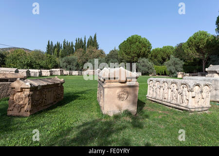 Sarkophag in Aphrodisias, Türkei Stockfoto