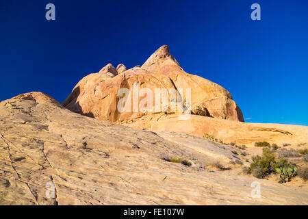 Weißen Kuppeln vor tiefblauem Himmel im Valley of Fire State Park, Nevada Stockfoto