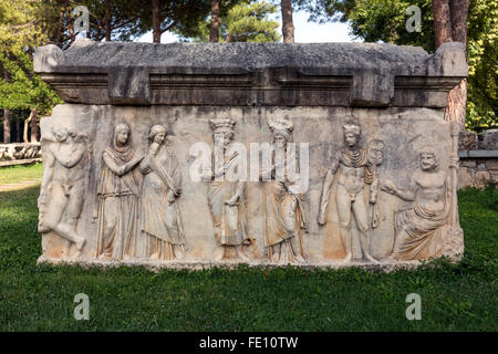 Sarkophag in Aphrodisias, Türkei Stockfoto