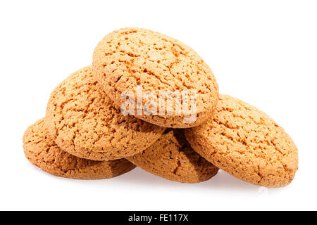 Haferflocken Cookies isoliert auf weißem Hintergrund Stockfoto