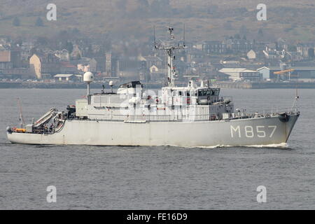 HNLMS Makkum, eine Almaar-Klasse (Tripartite) Minehunter von der niederländischen Marine, Ankunft in den Clyde für gemeinsame Krieger 15-1. Stockfoto