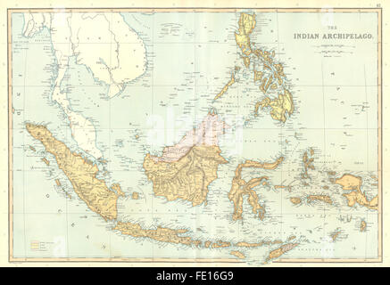 Niederländisch-OSTINDIEN: Philippinen Indonesien Borneo Sumatra Java. BLACKIE, 1893 Karte Stockfoto