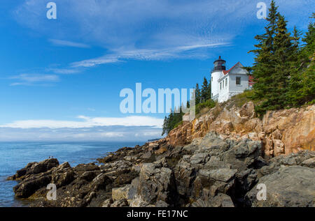 Acadia Nationalpark, ME: Bass Harbor Head Leuchtturm (1858) - Mount Desert Island Stockfoto