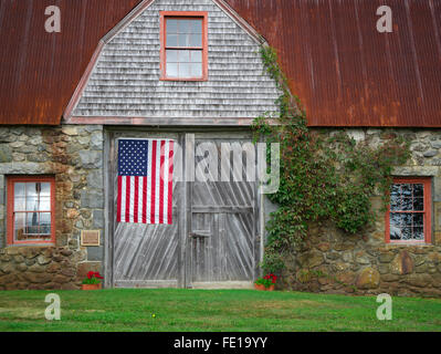 Bar Harbor, Maine: Historische Scheune Hof (1820) Stockfoto