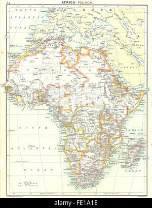 Afrika: Politische, 1900 Antike Landkarte Stockfoto