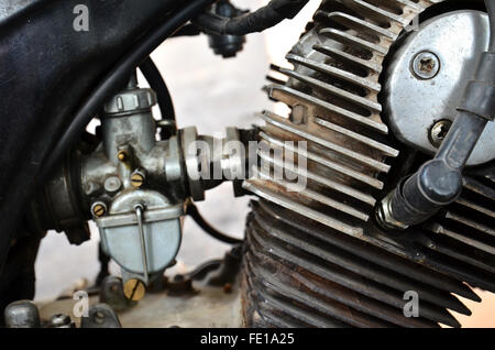Nahaufnahme der alten Motorrad Motor Stockfoto