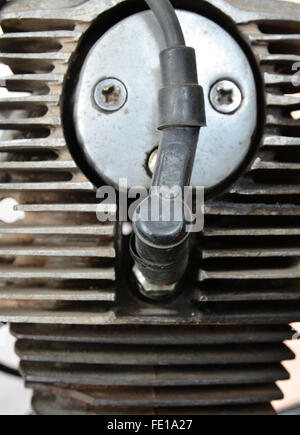 Nahaufnahme der alten Motorrad Motor Stockfoto