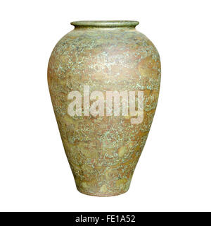 Schön bemalte Vase auf einem reinen weißen Hintergrund Stockfoto