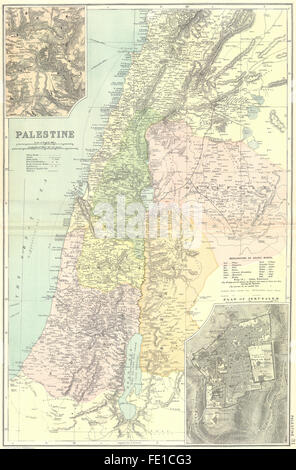 ISRAEL: Palästina; Jerusalem; Plan, 1905 Antike Landkarte Stockfoto