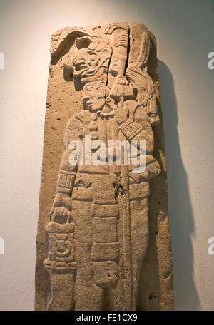 Vorspanische Steinschnitt der Mixteken und Zapoteken-Kultur, Museo Rufino Tamayo, Oaxaca City, Oaxaca, Mexiko. Stockfoto