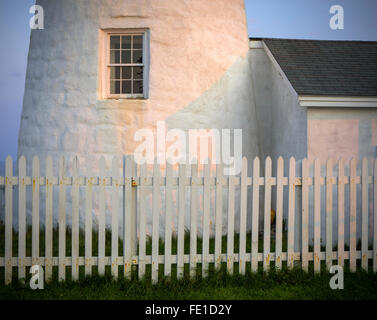 Lincoln County, Maine: Morgenlicht an Pemaquid Point Lighthouse (1835) Stockfoto