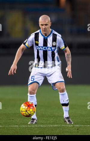 Empoli, Italien. 3. Februar 2016. Emil Hallfredsson (Udinese) Fußball: Italienische "Serie A" match zwischen Empoli 1-1 Udinese im Carlo Castellani Stadium in Empoli, Italien. Bildnachweis: Maurizio Borsari/AFLO/Alamy Live-Nachrichten Stockfoto