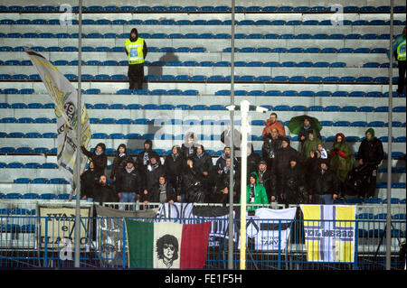 Empoli, Italien. 3. Februar 2016. Fans (Udinese) Fußball: Italienische "Serie A" match zwischen Empoli 1-1 Udinese im Carlo Castellani Stadium in Empoli, Italien. Bildnachweis: Maurizio Borsari/AFLO/Alamy Live-Nachrichten Stockfoto