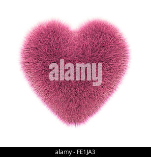 Rosa, Infrarot-stachelige Herzen, isoliert auf weiss Stockfoto