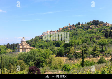 Kirche San Biagio und Montepulciano, Toskana, Italien Stockfoto