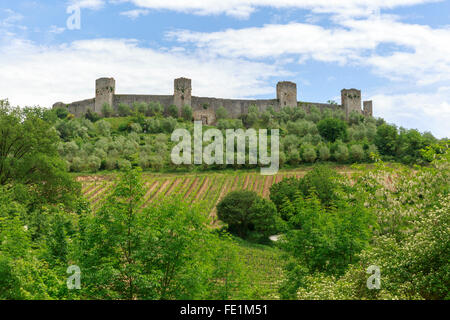 Stadtmauer von Monteriggioni, Toskana, Italien