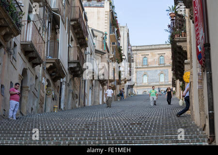 Treppe, Santa Maria del Monte, Caltagirone, Sizilien, Italien Stockfoto